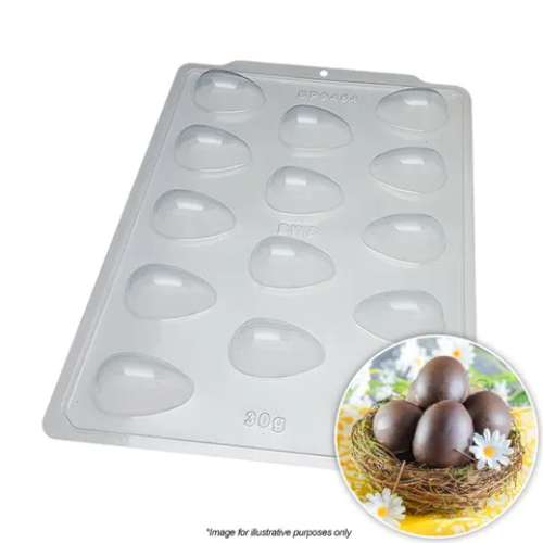 Smooth Egg Chocolate Mould 30 g - Click Image to Close